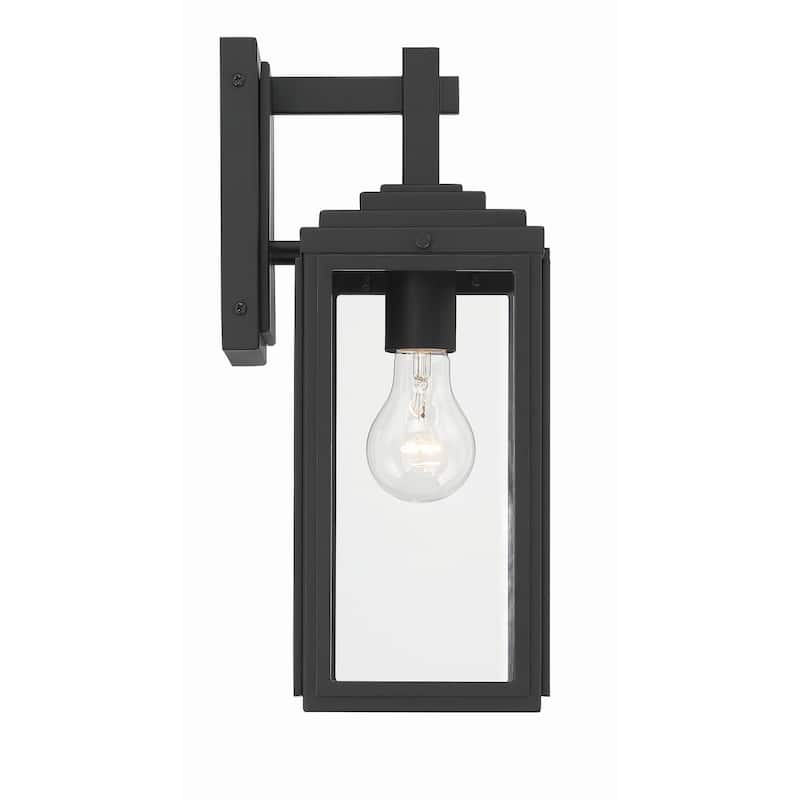 Byron 1 Light Matte Black Outdoor Wall Mount - 5.25"W x 14"H x 6.75"D