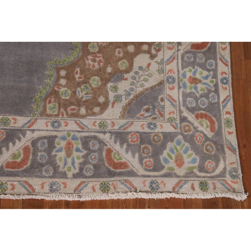 Over-Dyed Tabriz Persian Vintage Area Rug Hand-Knotted Wool Carpet - 8'1"x 10'8"