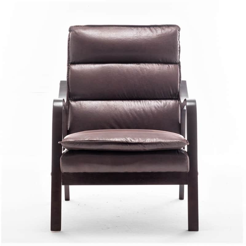 Clovis 24.8" Wide Microfiber Accent Chair - Dark Brown