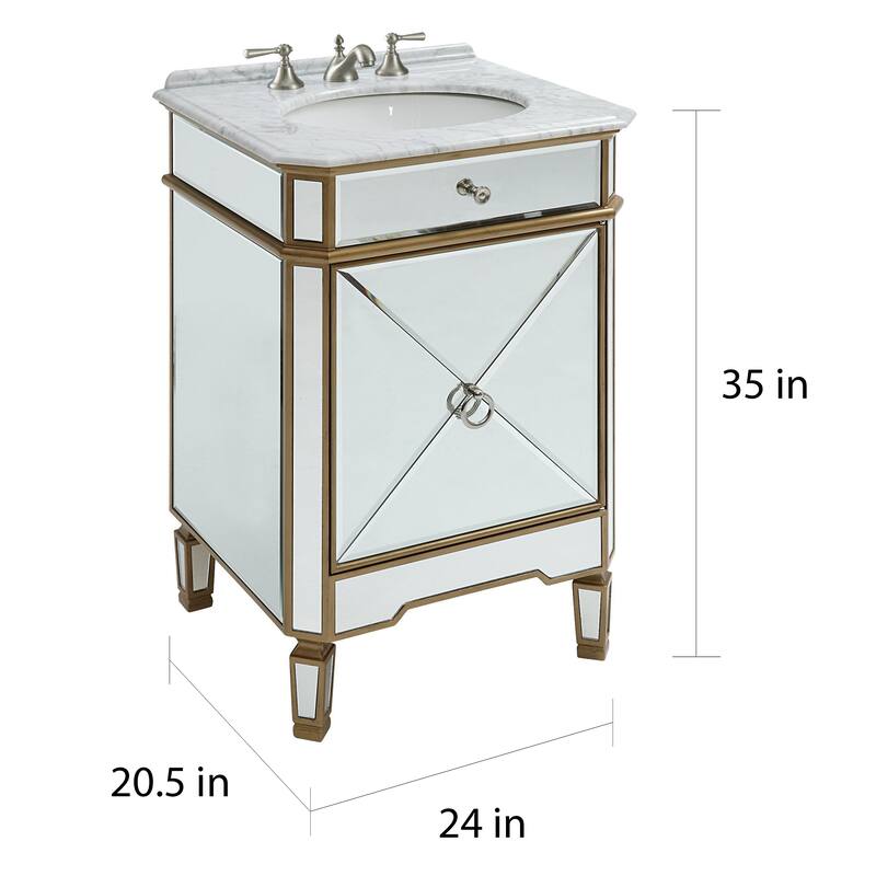 Benton Collection Asger Gold Bathroom Vanity