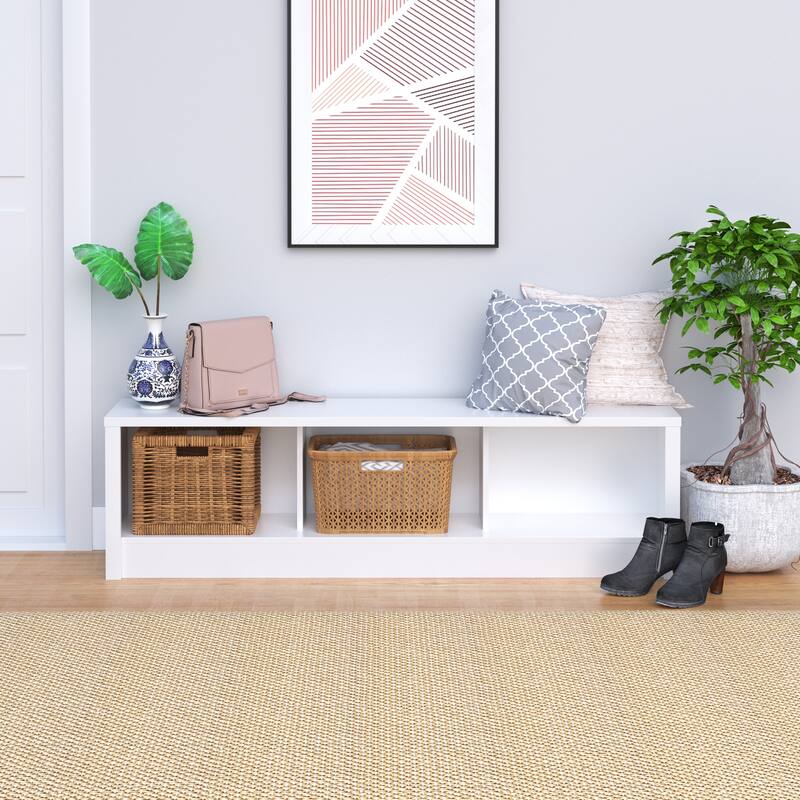 Porch & Den San Pascual Pure White Storage Bench - White