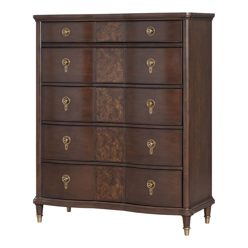 Furniture of America Prylen Modern 3-Piece Dark Cherry Solid Wood Chest and 2-Nightstand Bedroom Set