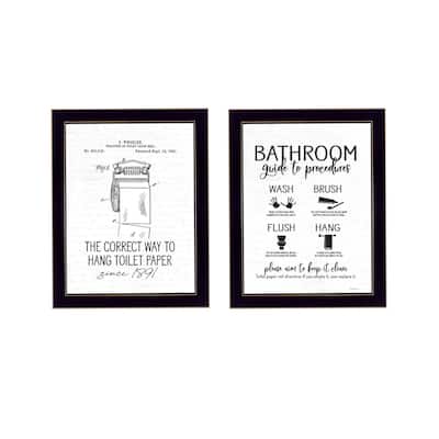 Trendy Decor 4U "Bathroom Guide to Procedures" Printed Framed Wall Art by Lettered & Lined