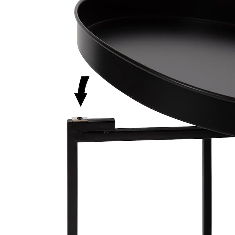 Kate and Laurel Celia Round Metal Side Table - 18.25x18.25x22