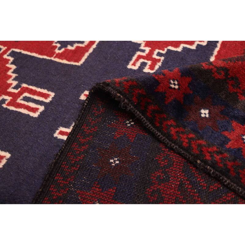 ECARPETGALLERY Hand-knotted Teimani Red Wool Rug - 3'7 x 6'4