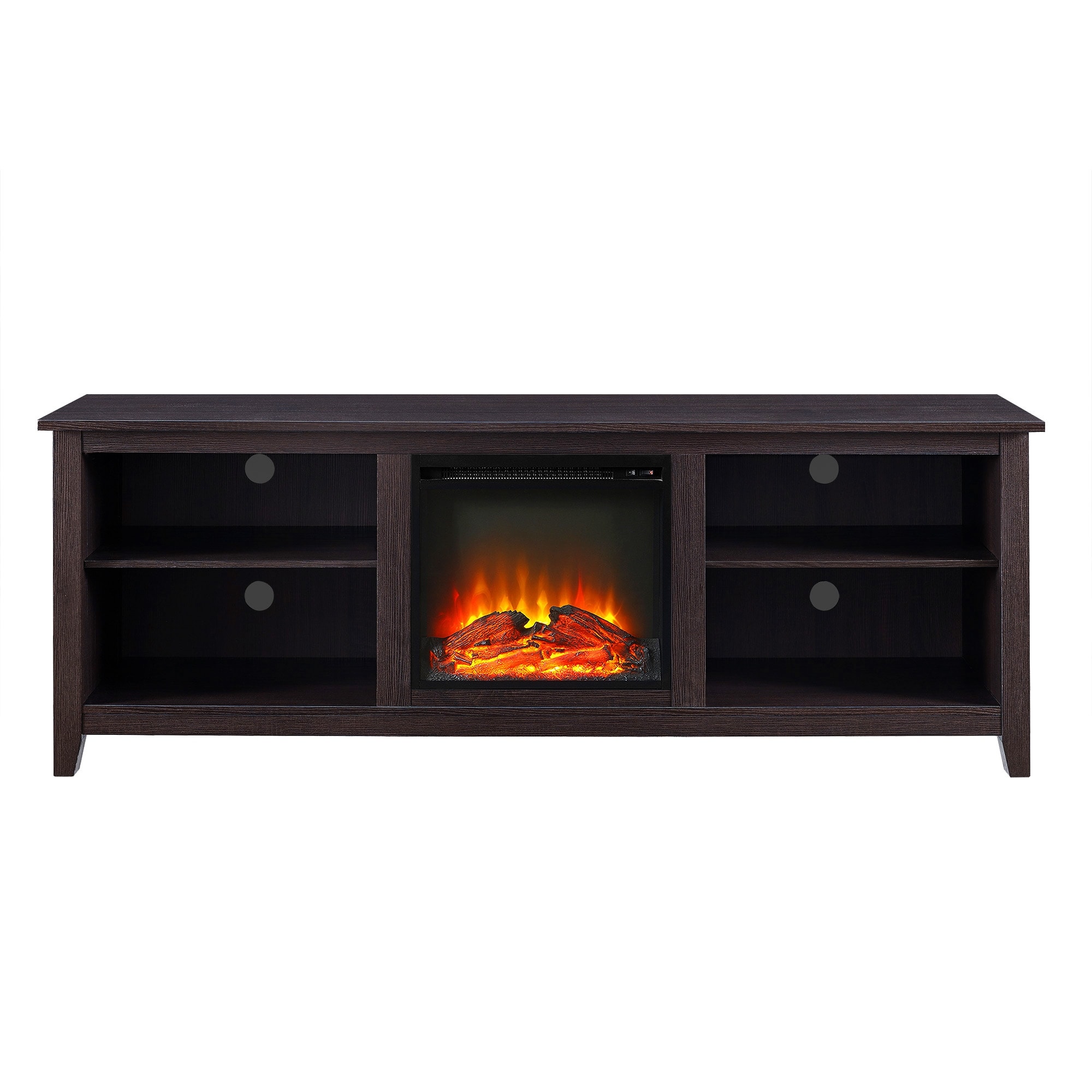 Shop 70 Inch Espresso Fireplace Tv Stand Console With Adjustable Shelving On Sale Overstock 10613286
