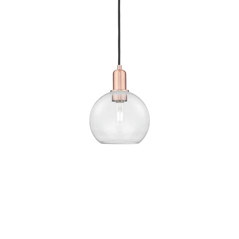 Innovations Lighting 716-1P-11-8 Athens Pendant Athens 8" Wide Mini - Antique Copper / Clear