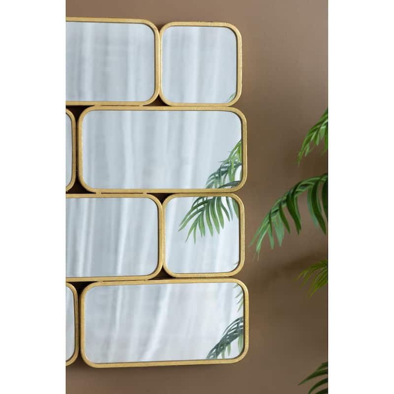 32" Rectangle Wall Decor Mirror with Metal Framed - Gold