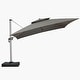 preview thumbnail 30 of 42, PURPLE LEAF 10/12 ft Square Sunbrella Patio Cantilever Umbrella with Base Cast Ash/12ft