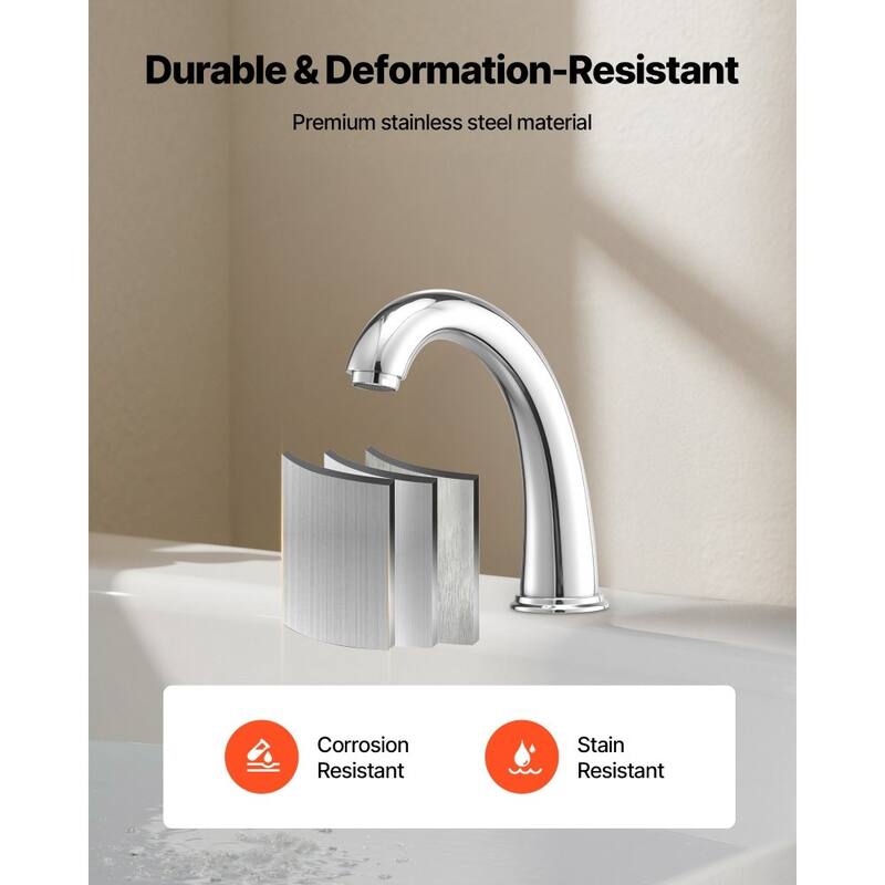 Silver Stainless Steel Roman Bathtub Faucet Set with Dual Handles and Fast Flow Design - 6.69 x 2.05 x 9.84 inch