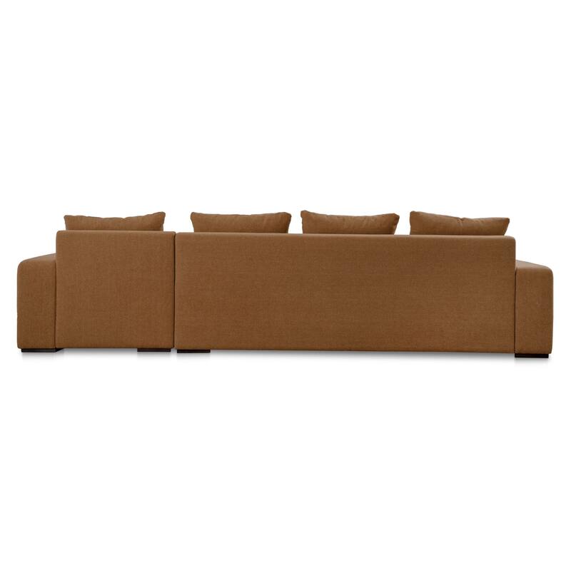 NADAAL STUDIOS Cavan Right-Facing Sectional Sofa, Wide Track Arms, Performance Polyester Upholstery, Seats 5, Rust
