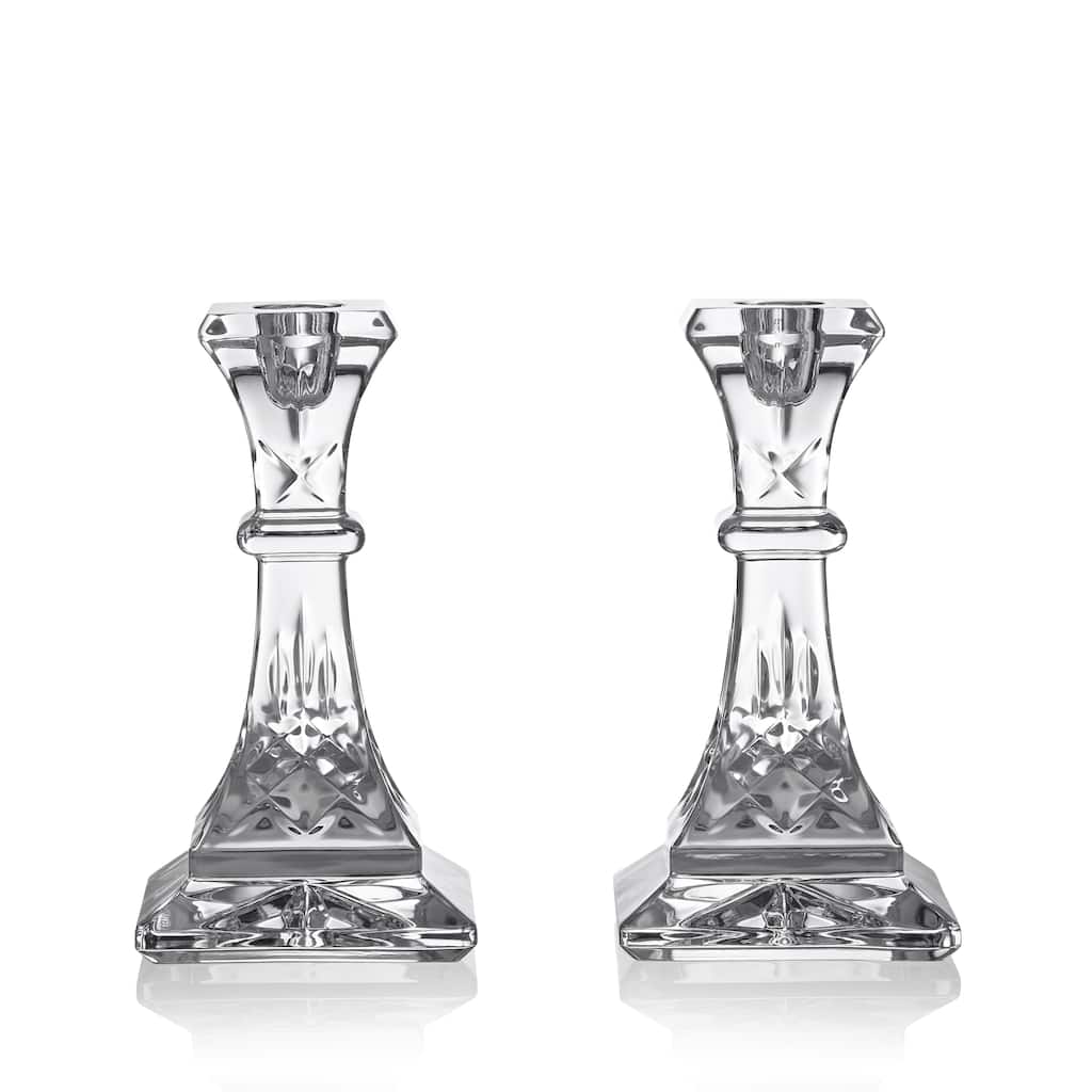 Waterford Lismore Candlestick Square 6in, Set of 2