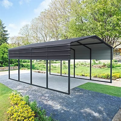 12x20 FT Metal Carport,Heavy Duty Canopy Galvanized Steel Garage