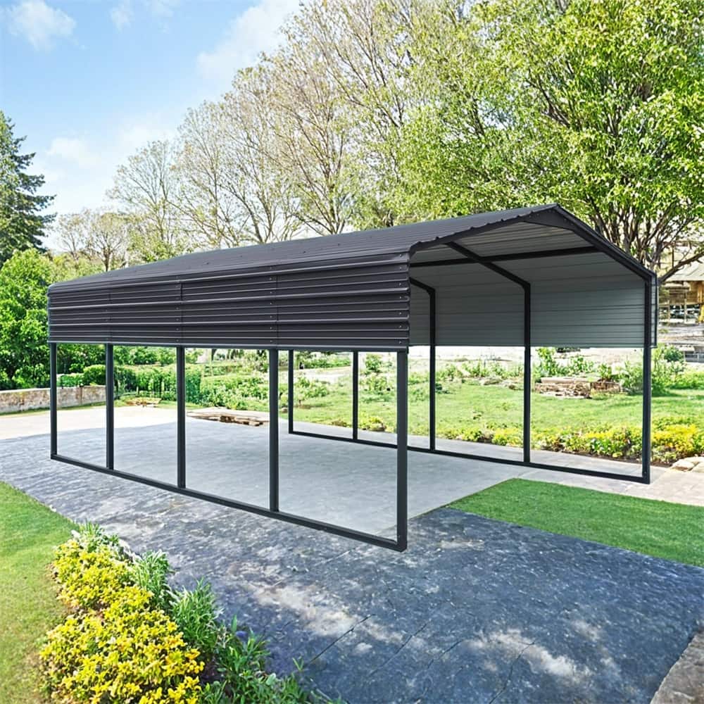12x20 FT Metal Carport,Heavy Duty Canopy Galvanized Steel Garage