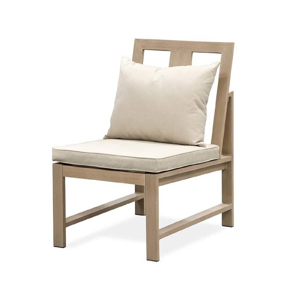 Beli Outdoor Side Chair Set of 2, Washable Beige Covers, Natural Brown