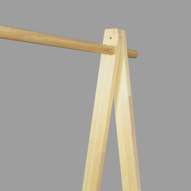 100% Solid Wood Collapsible Aesthetic Clothing Garment Rack - No Tool Assembly - 38"W x 18"D x 60"H