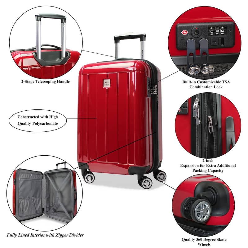 World Traveler 20" Spinner Carry-On Lightweight Airline Approved