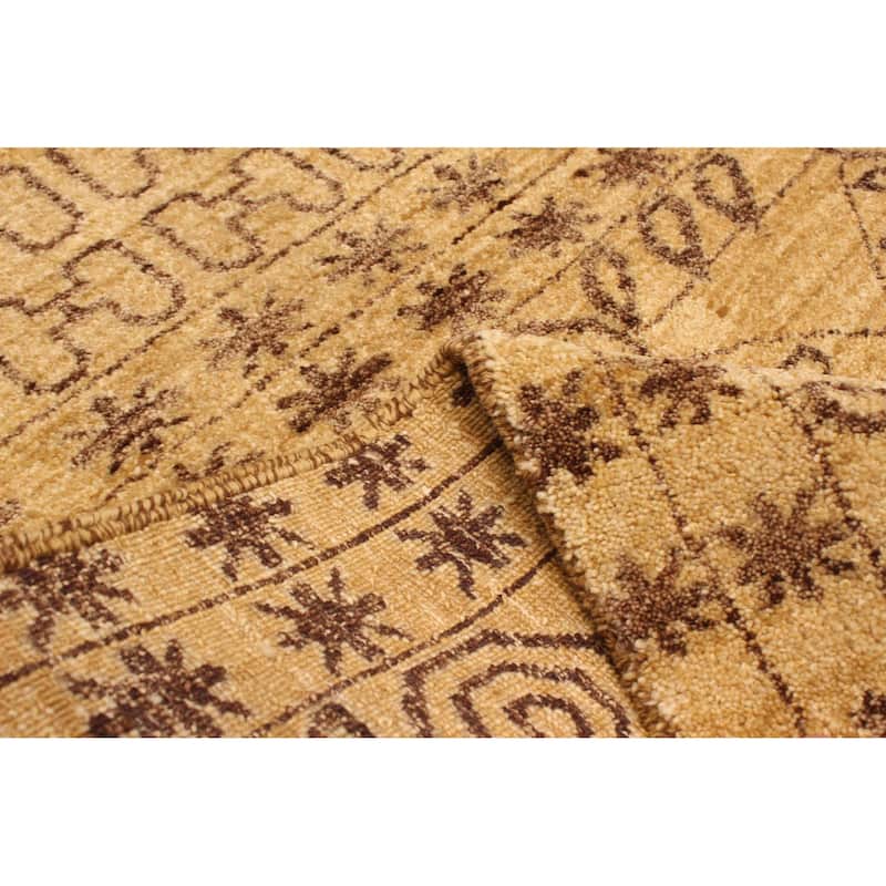 ECARPETGALLERY Hand-knotted Peshawar Ziegler Khaki Wool Rug - 7'11 x 10'0