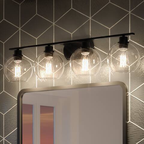 Luxury Utilitarian Bath Vanity Light, 8.5"H x 36"W, with Modern Farmhouse Style, Matte Black, by Urban Ambiance