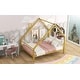 preview thumbnail 34 of 38, Metal House Platform Bed with Roof and Chimney