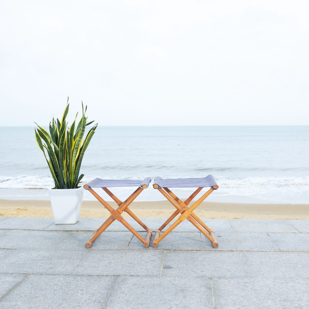 SAFAVIEH Outdoor Nazmiye Petite Stool (Set of 2)