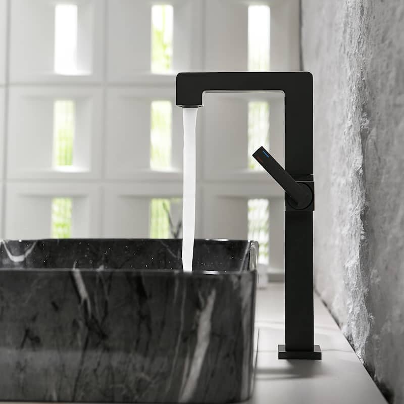7.8"-11.8"H Solid Brass Single Handle Single Hole Bathroom Sink Faucet