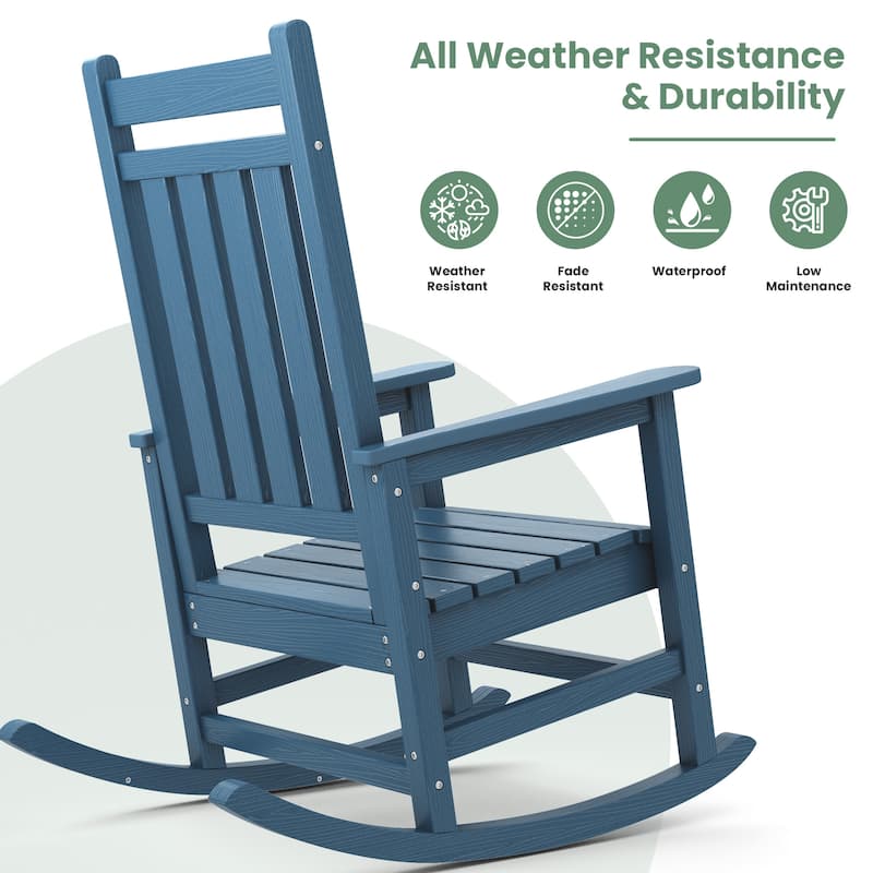 HDPE Outdoor Patio Rocking Plastic Adirondack Chair