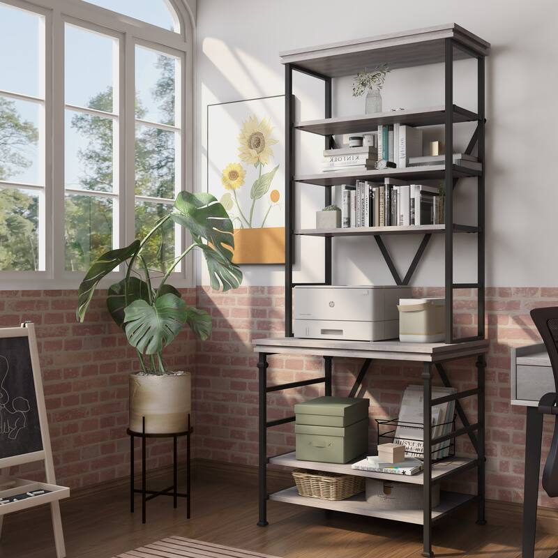 Rendrick Farmhouse Adjustable Shelves Bookcase by Furniture of America - Antique White