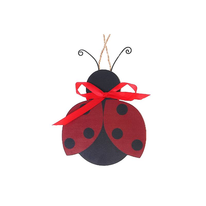 IH Casa Decor Wooden Ladybug Figurine Wall Hanger