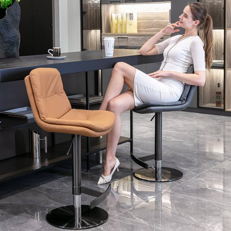 Swivel Black barstool Swivel Adjustable Height for Kitchen Counter 1pc