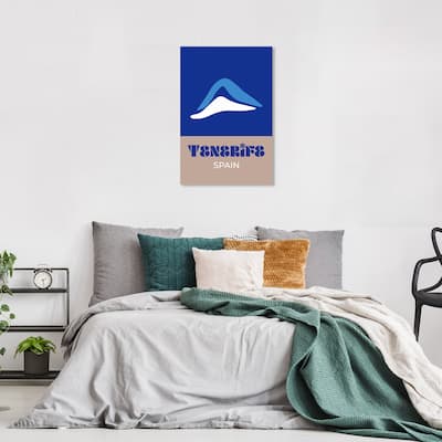 Wynwood Studio Canvas World and Countries Travel to Tenerife Blue and Taupe Modern & Contemporary Wall Art Canvas Print