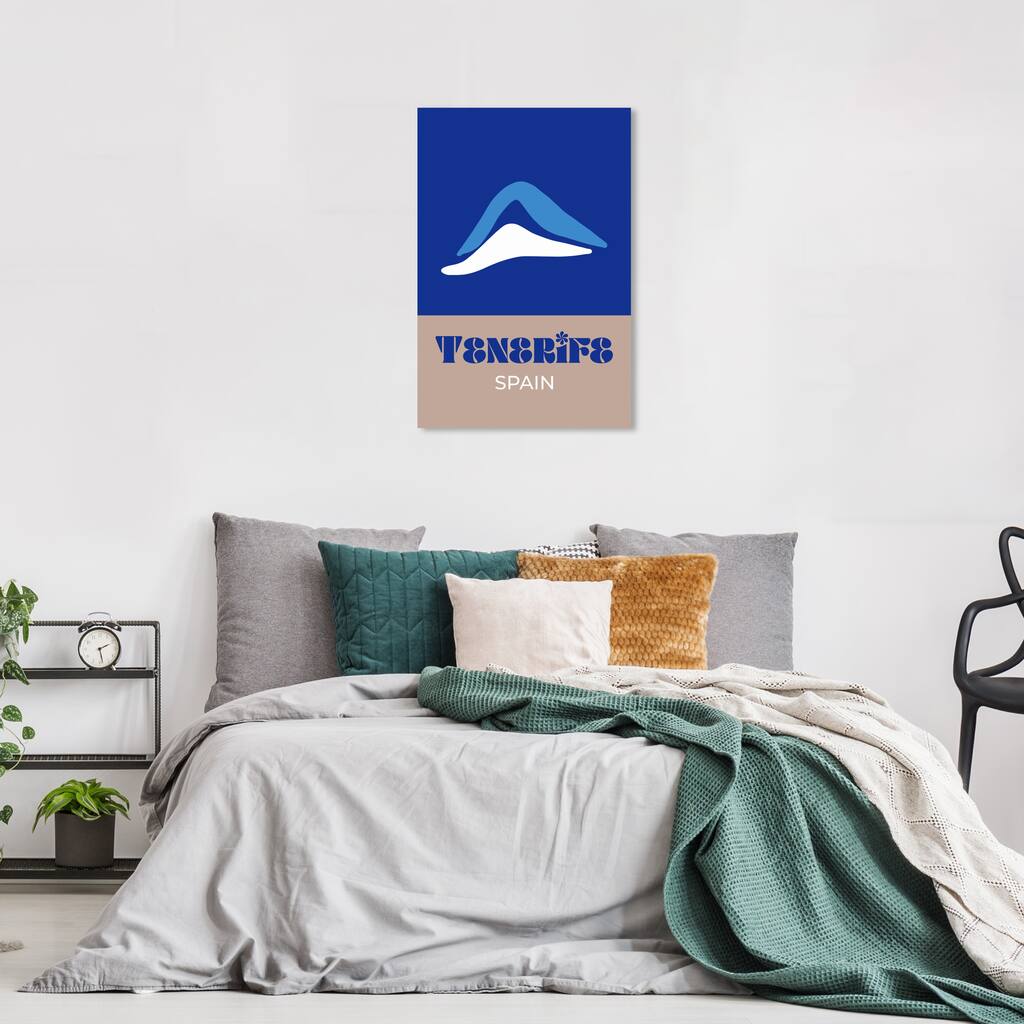 Wynwood Studio Canvas World and Countries Travel to Tenerife Blue and Taupe Modern & Contemporary Wall Art Canvas Print