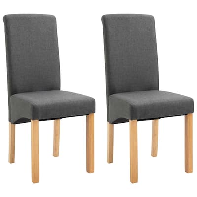 vidaXL Dining Chairs 2 pcs Gray Fabric