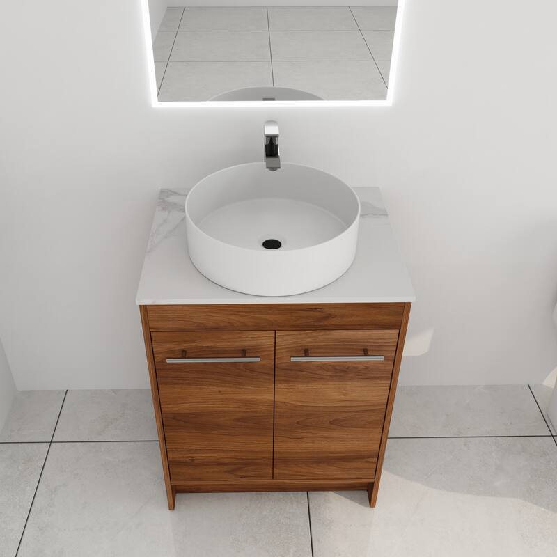 ARTCHIRLY 24/36/48/60 Inch Bathroom Vanity with Sink, Freestanding Bathroom Vanity with Soft Close Door and Shelf