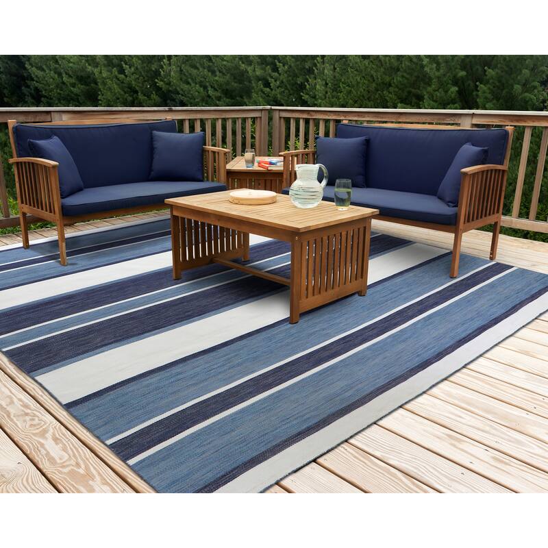 Liora Manne Sorrento Boat Stripe Indoor/Outdoor Rug - 8'x8' Square