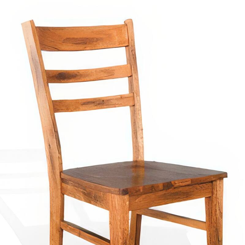 Marv Dining Chair Set of 2, Ladderback Design, Light Brown Mindi Wood