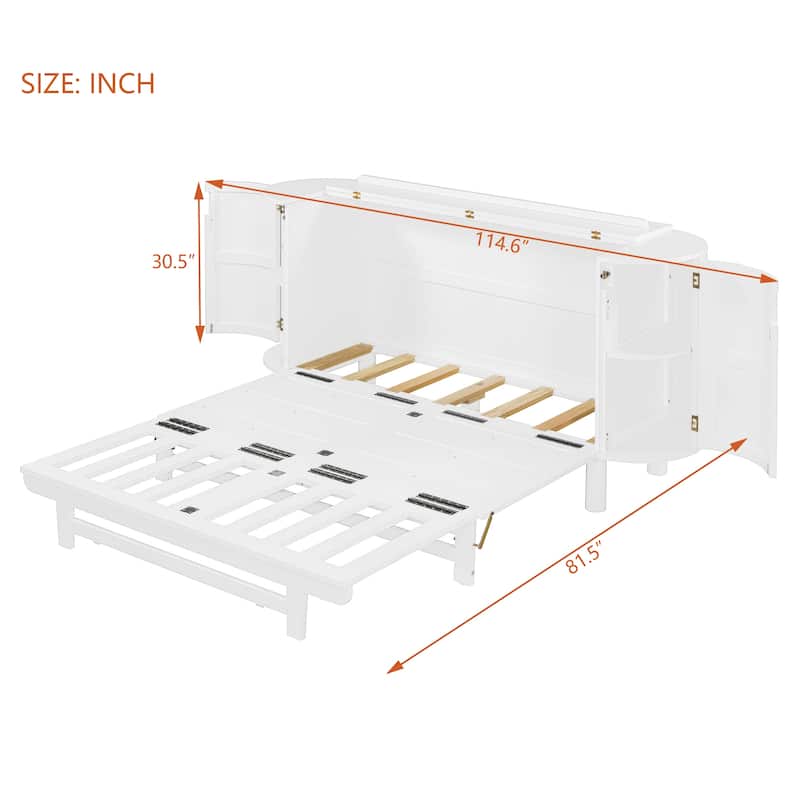 Modern Murphy Bed with Hidden Storage & Woven Design by Harper&Bright Designs