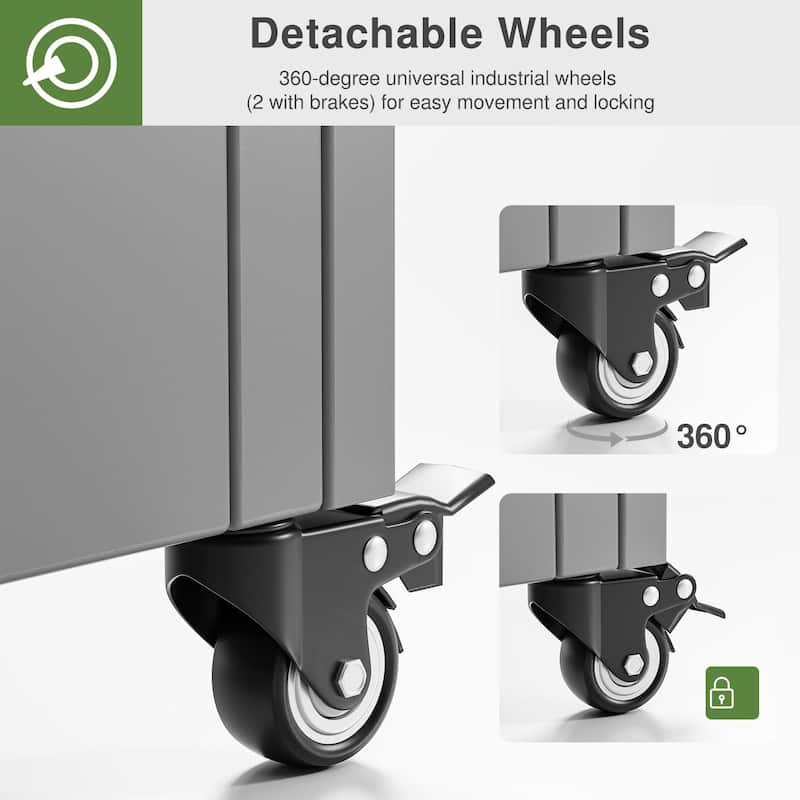 Movable Raised Garden Bed with Trellis and Lockable Wheels - 71*35