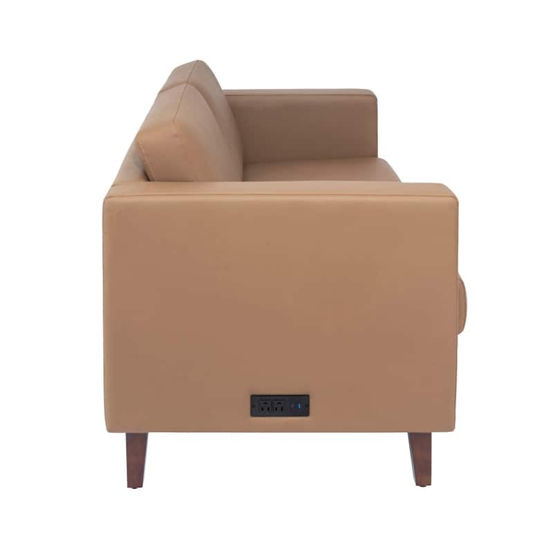Commercial Lobby Loveseat with 2 Outlets/1 USB/1 USB-C Ports - 56.5"W x 31.25"D x 32.5"H