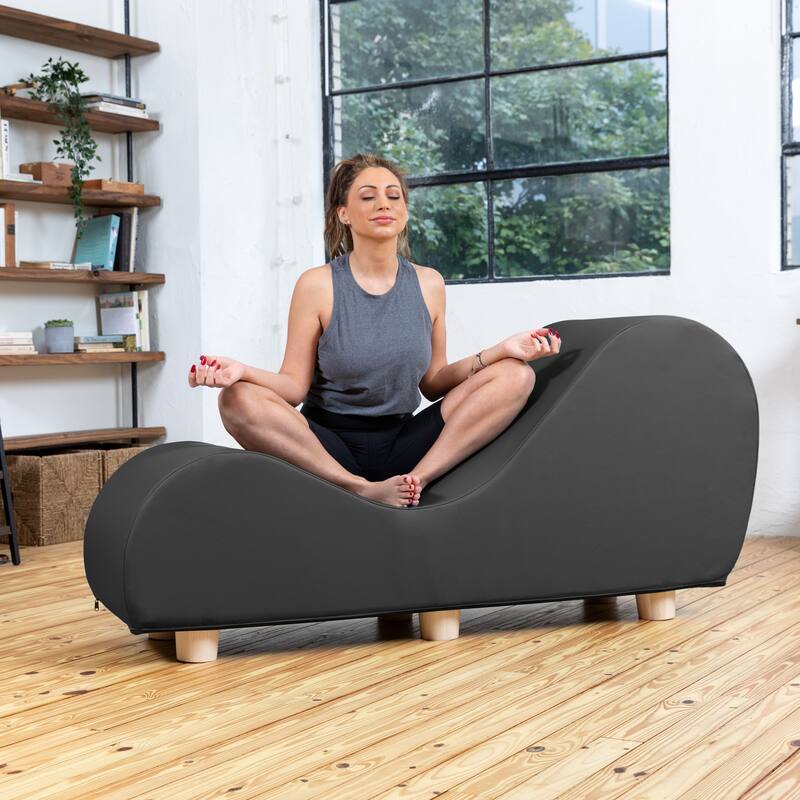 Avana Yoga Chaise Lounge w/ Maple Wood Feet