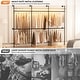 preview thumbnail 15 of 22, Industrial Pipe Clothing Rack, Reversible 118.3'' Garment Rack with LED Lights& Shelves for Walk-in Closet
