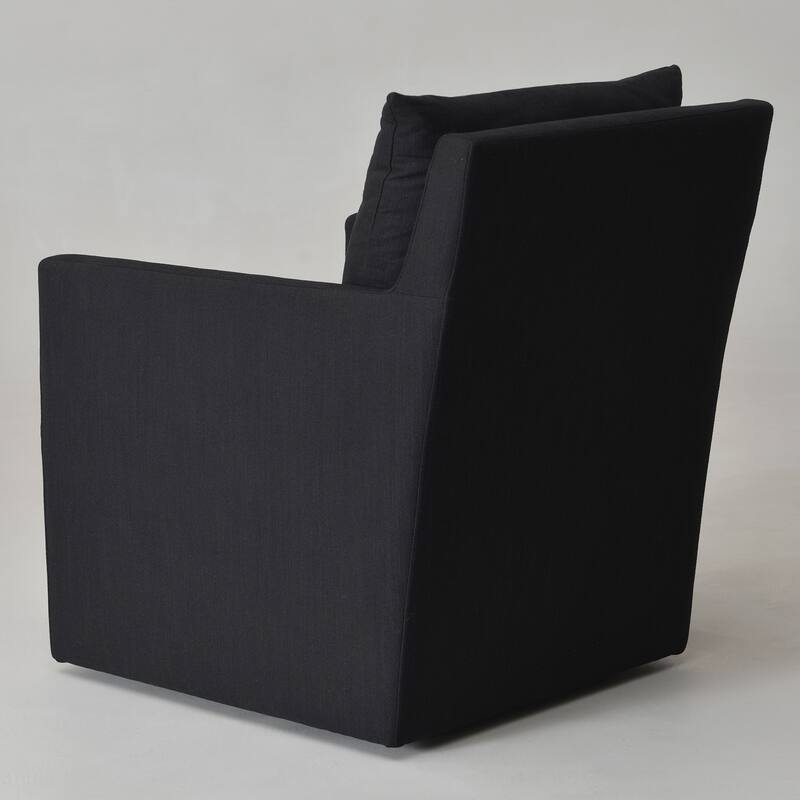 KINWELL 25" Performance Fabric Upholstered Rolling Dining Armchair