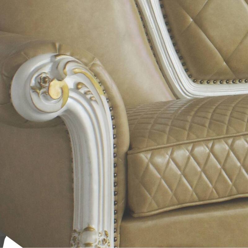 Deveraux Butterscotch and Antique Pearl Diamond Tufting Sofa
