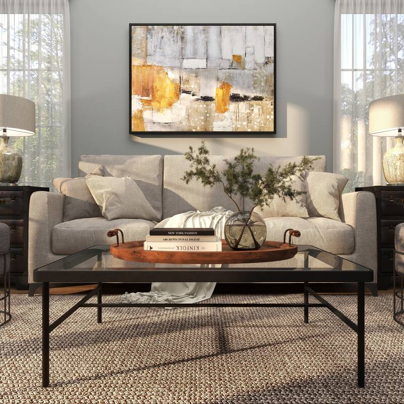 Brown Wood Large Oval Living Room Decor Tray with Scroll Metal Handles