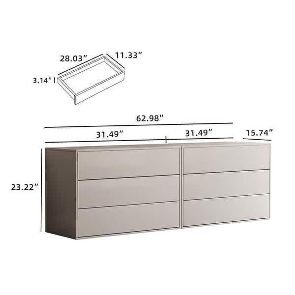 62.98-inch Combination Drawer Storage Cabinet