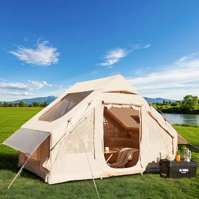 Ultimate Inflatable Camping Tent with Stove Jack Waterproof Easy Setup All-Season for 8-12 People Glamping & Outdoor Adventures