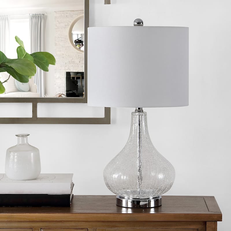 SAFAVIEH Lighting Katinka 24-inch Glass Table Lamp - 13" x 13" x 24" - 13Wx13Dx24H - Clear