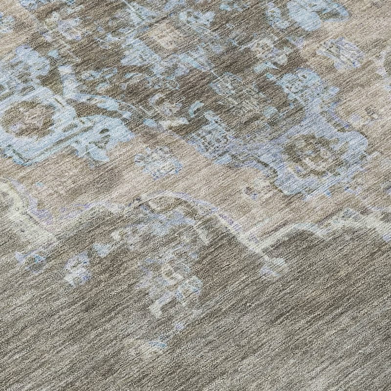 Machine Washable Indoor/ Outdoor Traditional Tabriz Chantille Rug