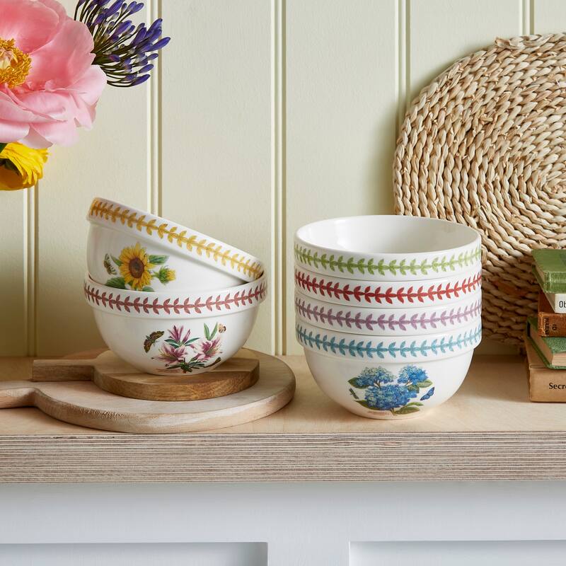 Portmeirion Botanic Garden Set of 6 Meadow Stacking Bowls - 5.5 in