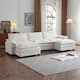 Option White Faux Sherpa-2 Ottoman